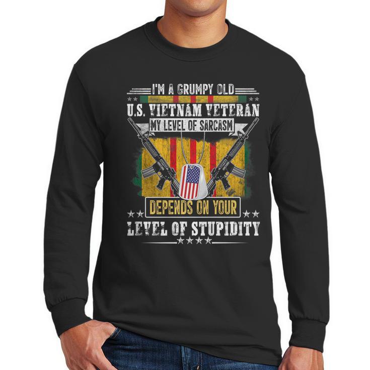 Grumpy Old Vietnam Veteran| Us Veterans Day Men Long Sleeve Tshirt