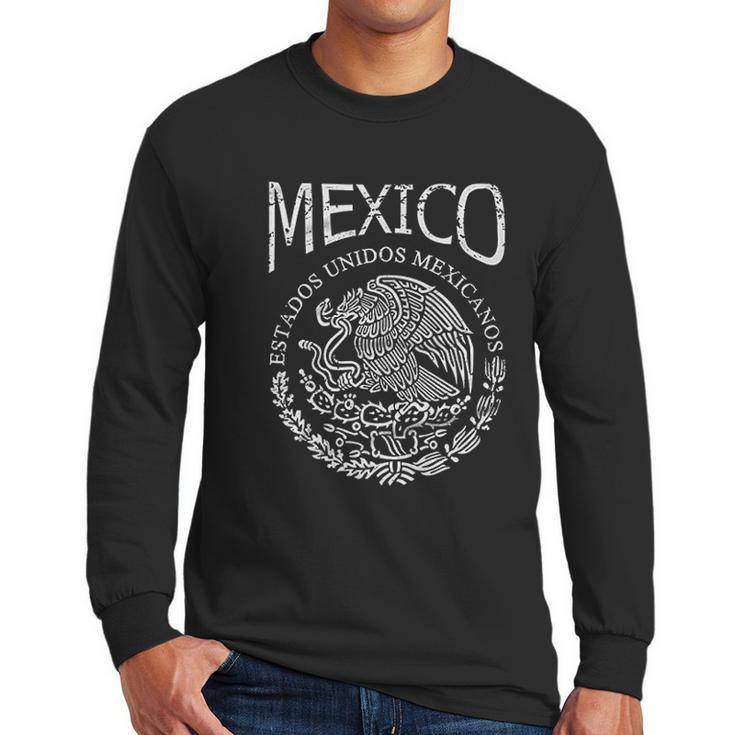 Hecho En Mexico Mexican Flag Coat Of Arms Escudo Mexicano For Men Men Long Sleeve Tshirt