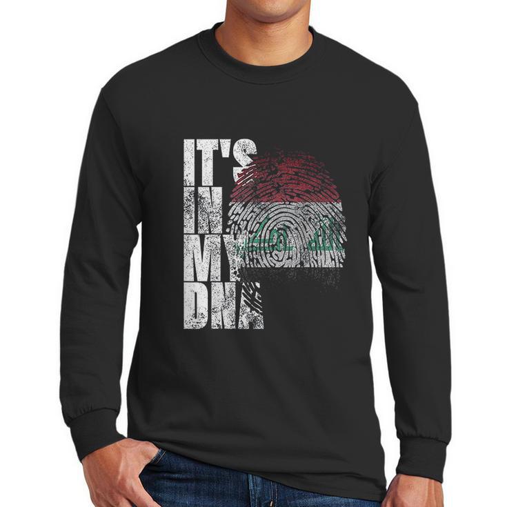 Its In My Dna Iraqi Islamic Persian Gifts Iraq Flag Men Long Sleeve Tshirt