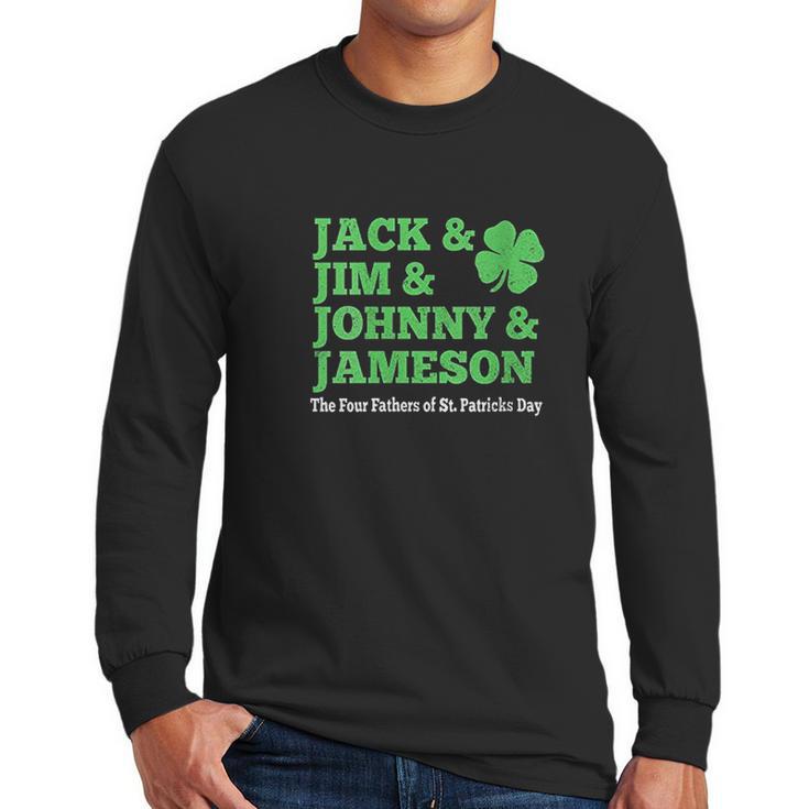 Jack Jim Johnny Jameson Four Fathers Of St Patricks Men Long Sleeve Tshirt