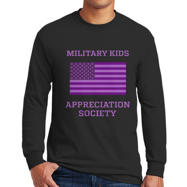 Military Kids Appreciation Society Veteran Of Us Army American Flag Graphic Design Printed Casual Daily Basic Men Long Sleeve Tshirt