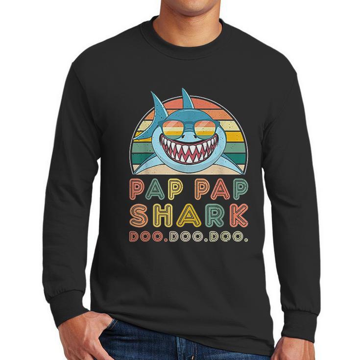 Pap Pap Shark Father Day Gifts For Men Grandpa Shark Men Long Sleeve Tshirt