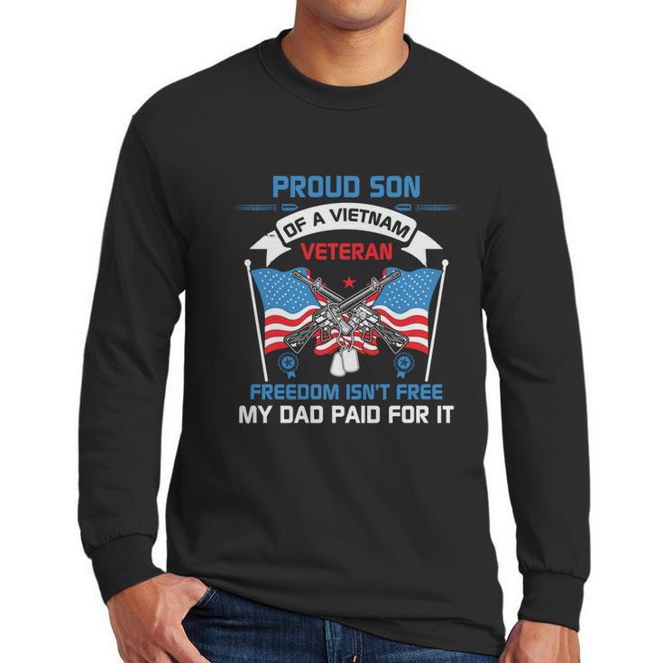 Proud Son Of A Vietnam Veteran Veteran Day Us Army Graphic Design Printed Casual Daily Basic Men Long Sleeve Tshirt