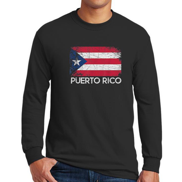 Puerto Rican Flag Vintage Made In Puerto Rico Gift Men Long Sleeve Tshirt