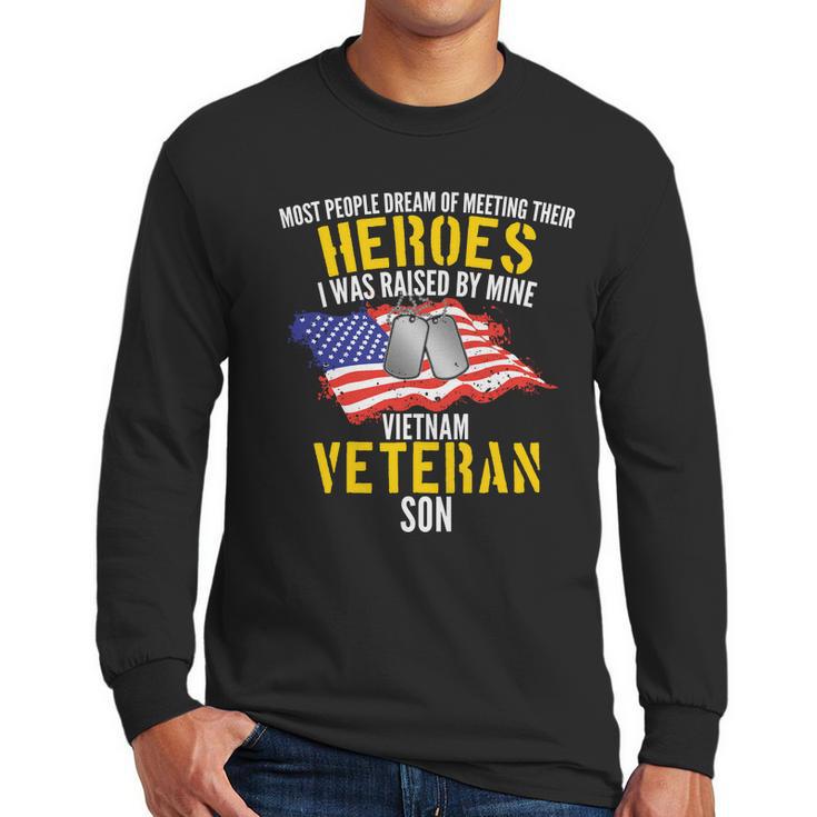 Raised By My Hero Proud Vietnam Veterans Son Men Long Sleeve Tshirt