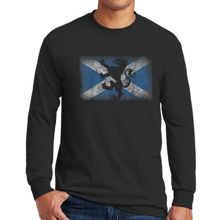 Scotland Flag Lion Rampant Scottish Pride Flag Gift Men Long Sleeve Tshirt