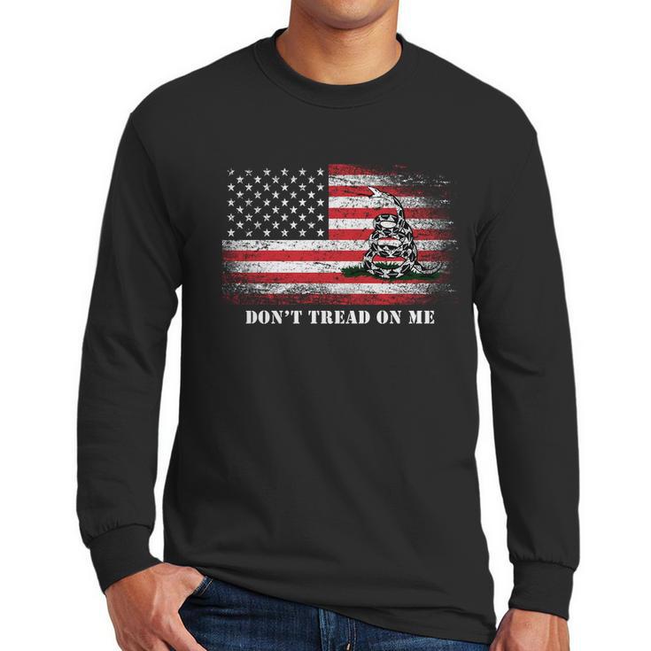 Usa Vintage Flag Dont Tread On Me Men Long Sleeve Tshirt