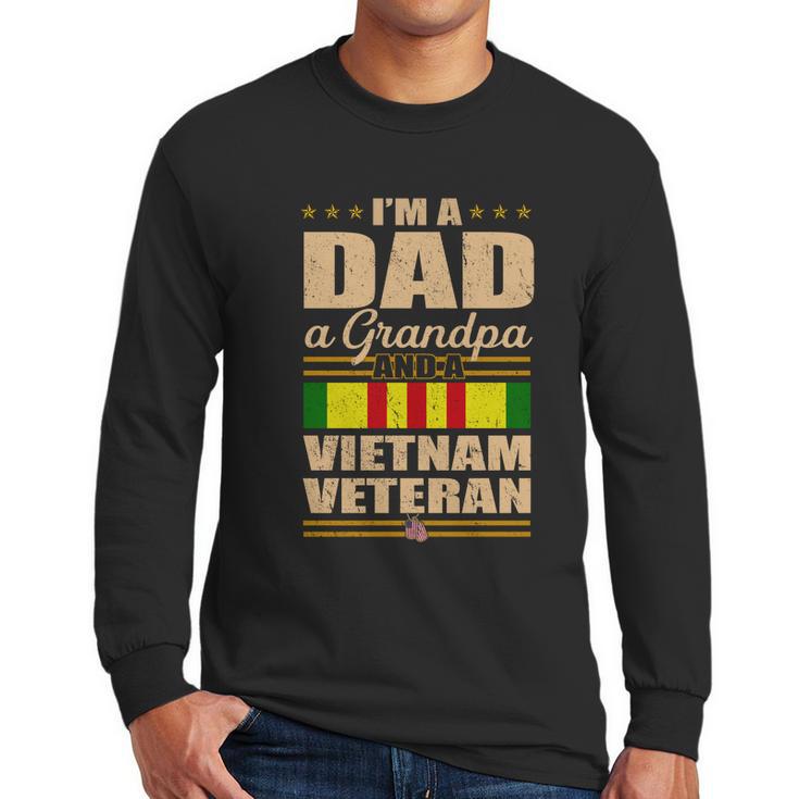 Veterans Day Im A Dad Grandpa And A Vietnam Veteran Meaningful Gift Graphic Design Printed Casual Daily Basic Men Long Sleeve Tshirt