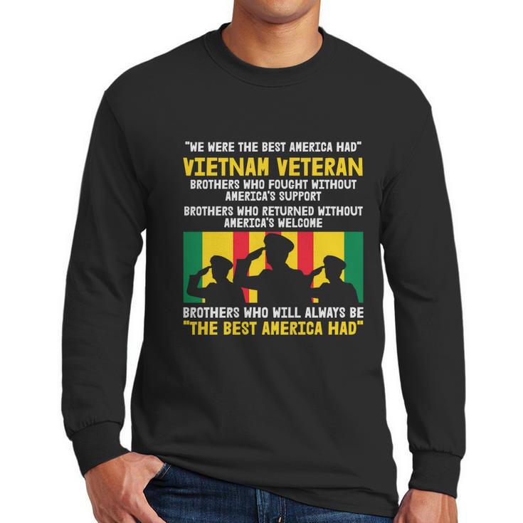 Vietnam Veteran The Best America Veteran Day Graphic Design Printed Casual Daily Basic Men Long Sleeve Tshirt