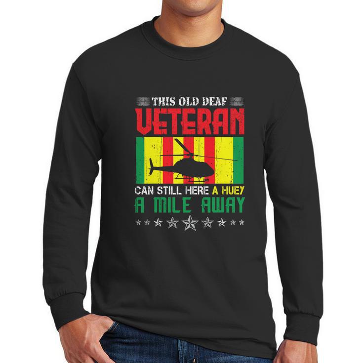 Vietnam Veteran Uh1 Huey Helicopter Graphic Design Printed Casual Daily Basic Men Long Sleeve Tshirt