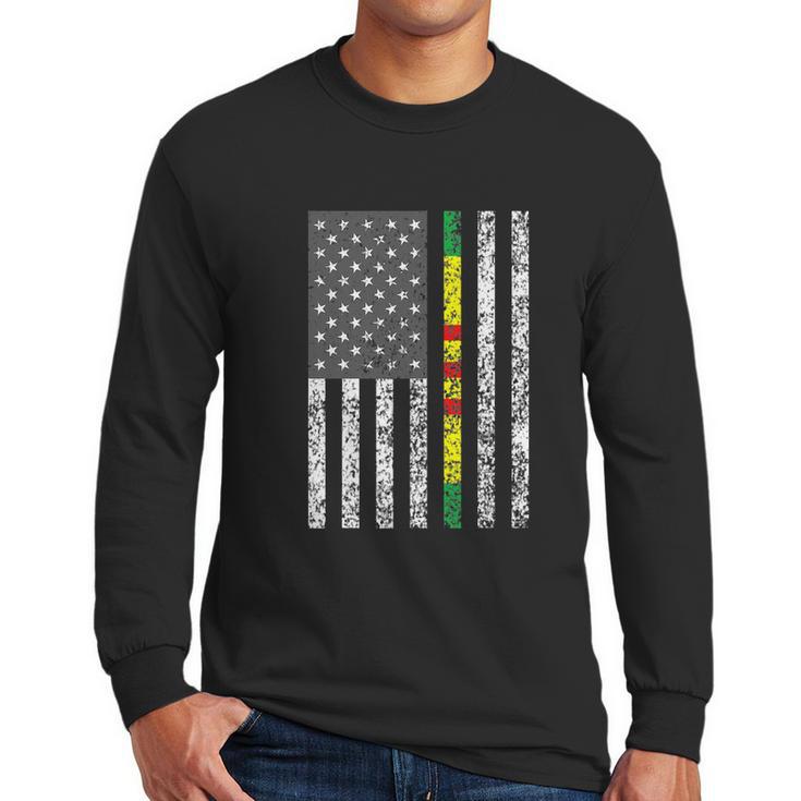 Vietnam Veteran Us Flag Vietnam Service Ribbon Graphic Design Printed Casual Daily Basic Men Long Sleeve Tshirt