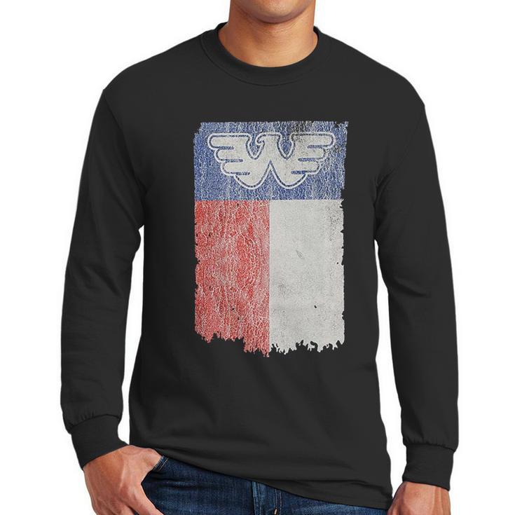 Waylon Jennings Texas Flag Men Long Sleeve Tshirt