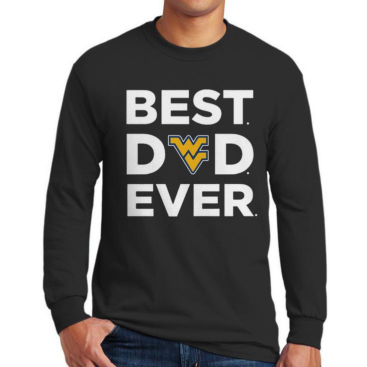 West Virginia Mountaineers_Best Dad Ever Men Long Sleeve Tshirt