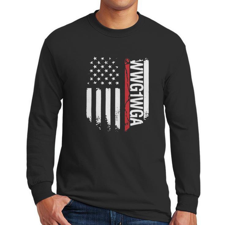 Wwg1wga American Flag Men Long Sleeve Tshirt