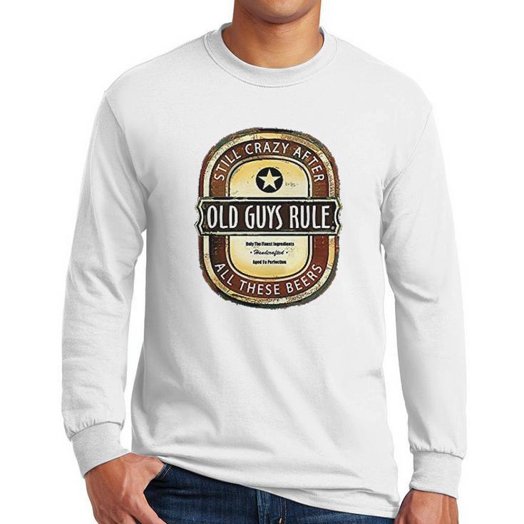 Old Guys Rule  Crazy Brew Lake Blue Men Long Sleeve Tshirt