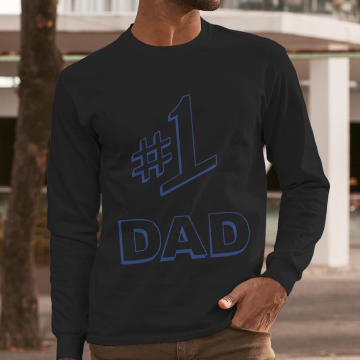 1 Dad Number One Logo Men Long Sleeve Tshirt