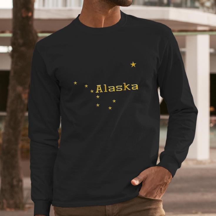 Alaska State Flag Astrology Big Dipper Polaris Men Long Sleeve Tshirt