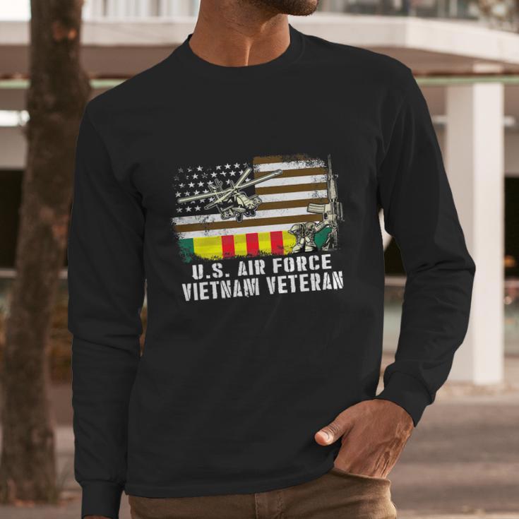 America Flag Us Air Force Vietnam Veteran Usaf Vet Graphic Design Printed Casual Daily Basic Men Long Sleeve Tshirt