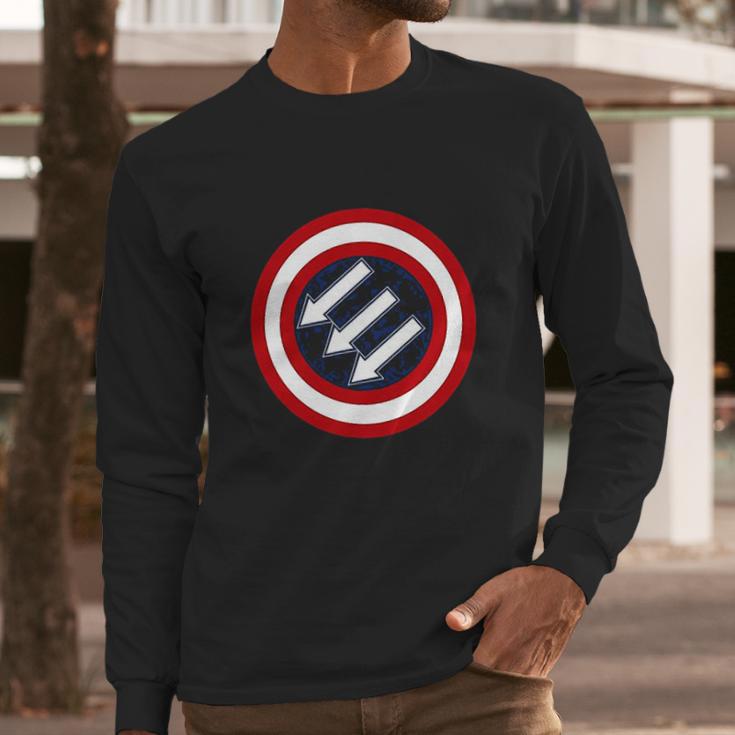 American Iron Front Retro Vintage Symbol Usa Flag Men Long Sleeve Tshirt