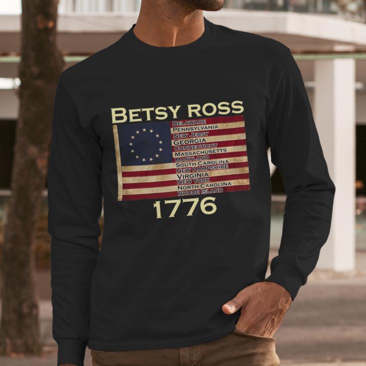 Betty Ross Original Colonies Flag Men Long Sleeve Tshirt