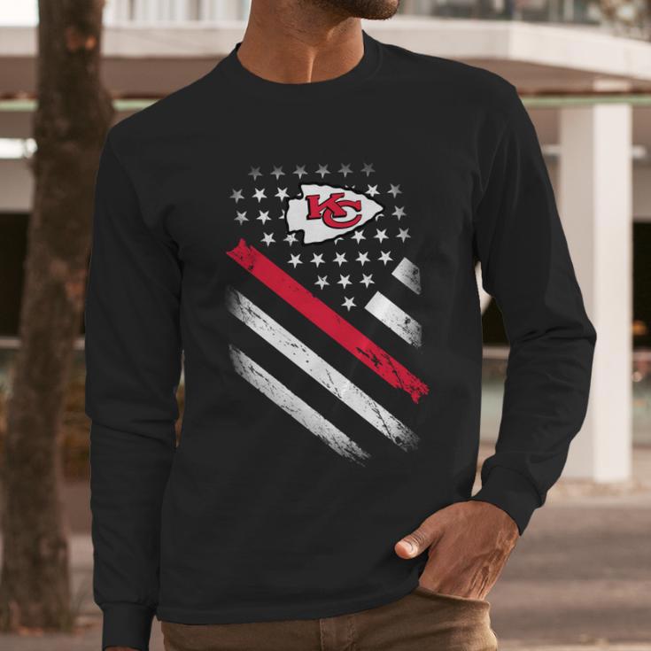 Chiefs American Flag Men Long Sleeve Tshirt