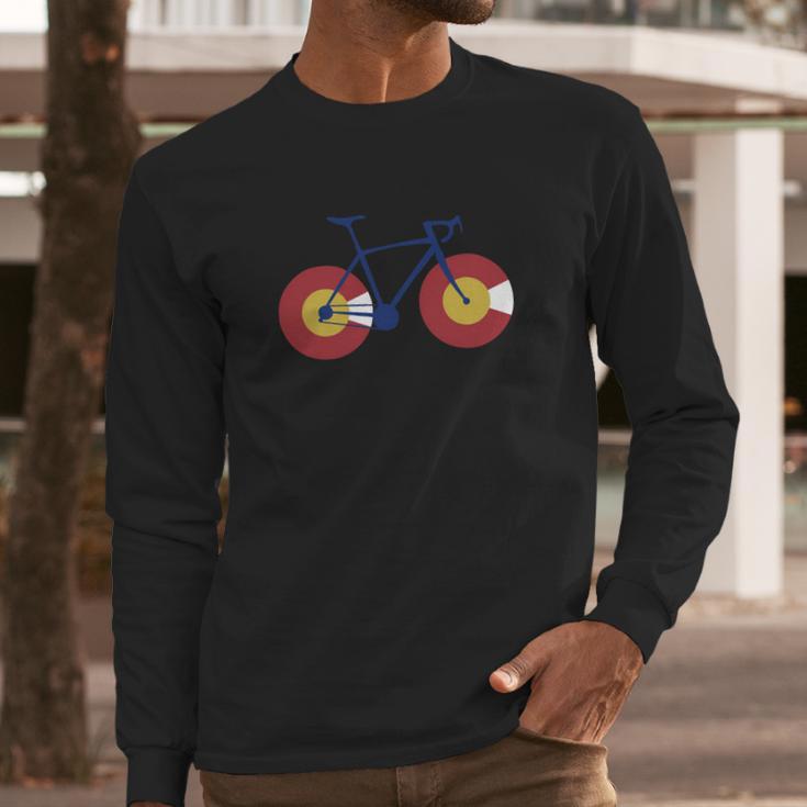 Colorado Flag Bicycle Men Long Sleeve Tshirt