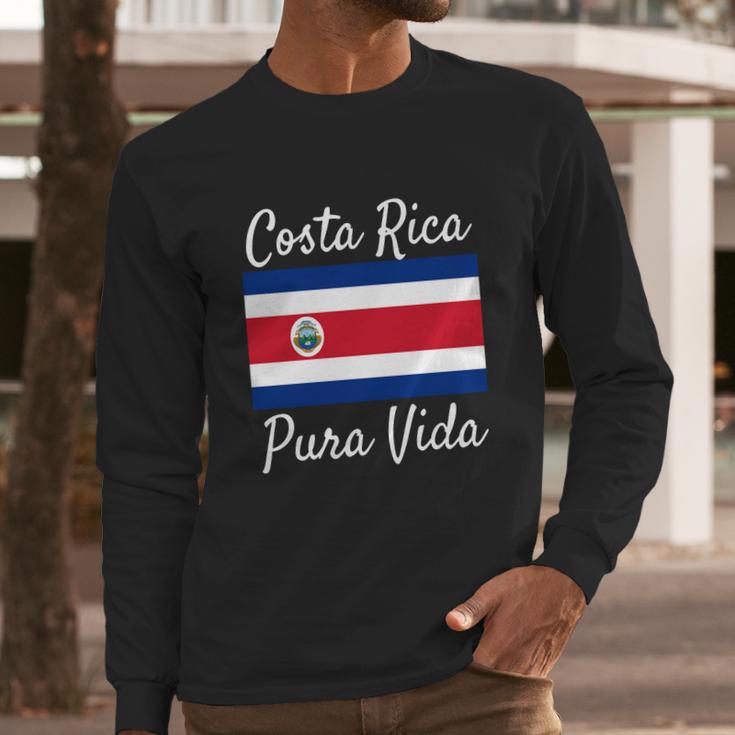 Costa Rica Pura Vida T-Shirt Beautiful National Flag Tee Men Long Sleeve Tshirt