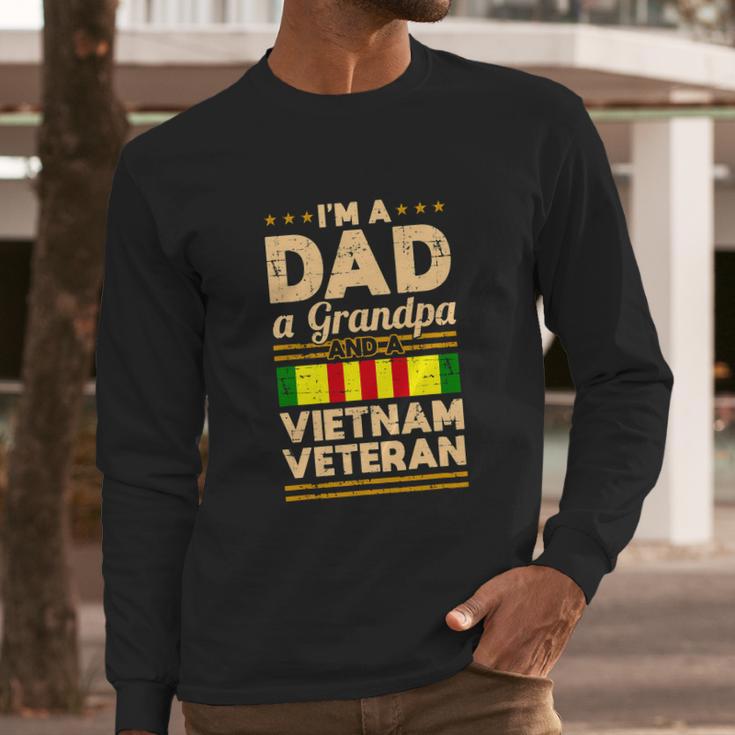 Dad Grandpa Vietnam Veteran Vintage Graphic Design Printed Casual Daily Basic Men Long Sleeve Tshirt