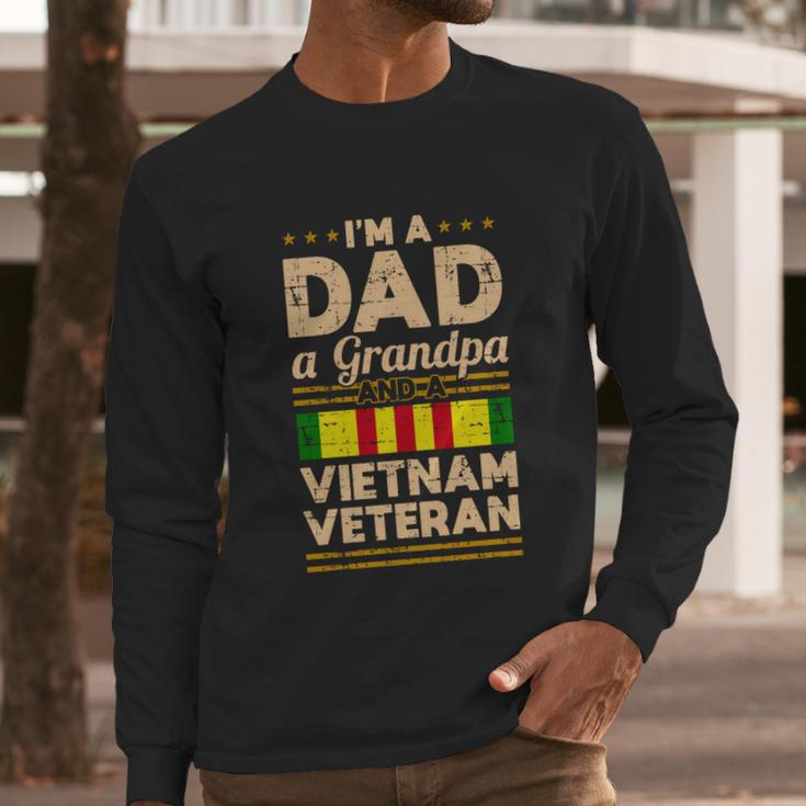 Dad Grandpa Vietnam Veteran Vintage Gift Mens Gift Great Gift Graphic Design Printed Casual Daily Basic Men Long Sleeve Tshirt