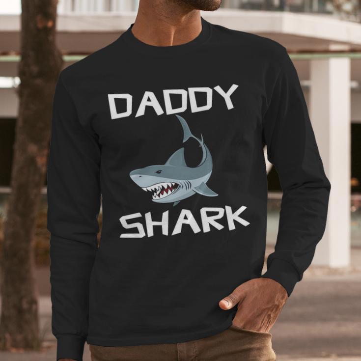 Daddy Gift Daddy Shark Men Long Sleeve Tshirt