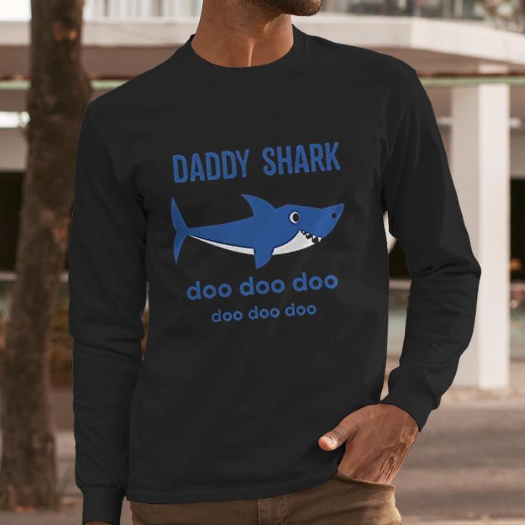 Daddy Shark And Baby Shark Dad Birthday Gifts Men Long Sleeve Tshirt