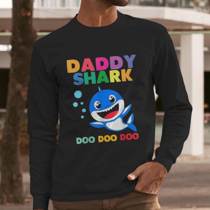 Daddy Shark Cute Fathers Gift Dad Birthday Gifts Men Long Sleeve Tshirt