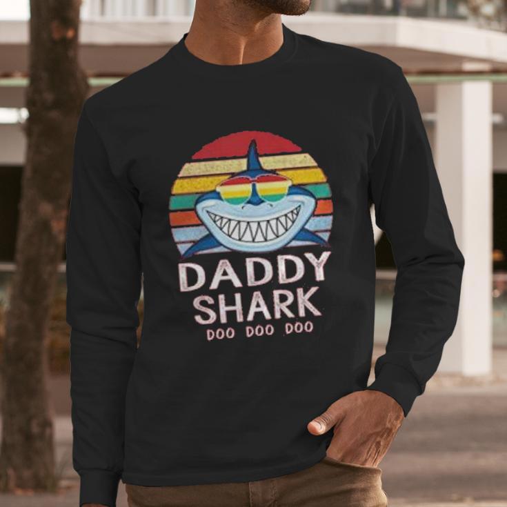 Daddy Shark For Dad Men Long Sleeve Tshirt