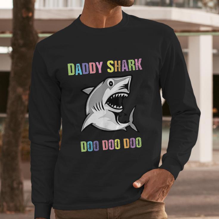 Daddy Shark Doo Doo For Father Day Him Dad Grandpa Men Long Sleeve Tshirt