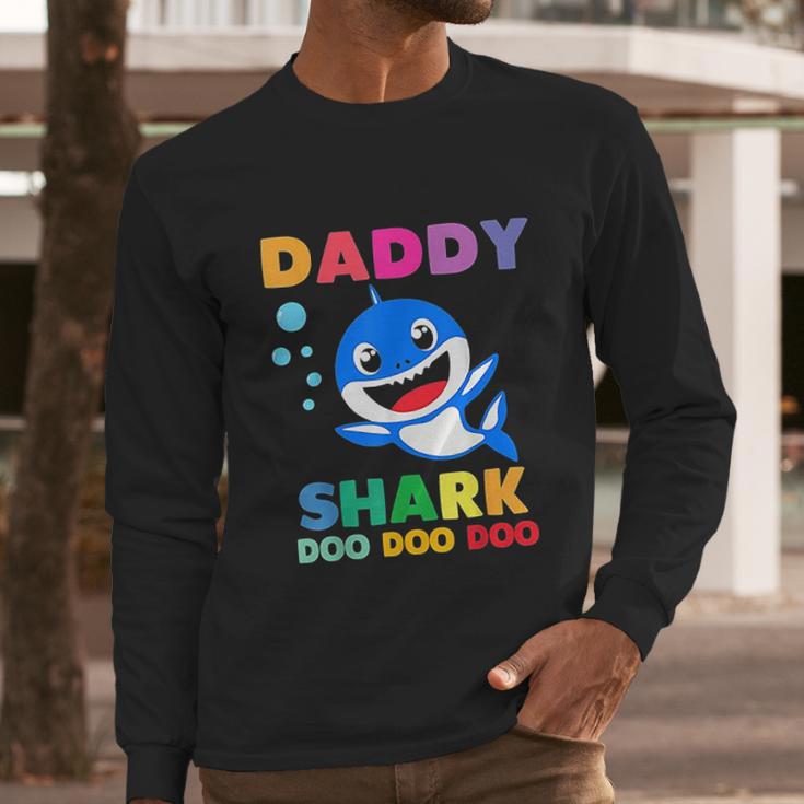 Daddy Shark Doo Doo Funny Dad Birthday Gifts Men Long Sleeve Tshirt