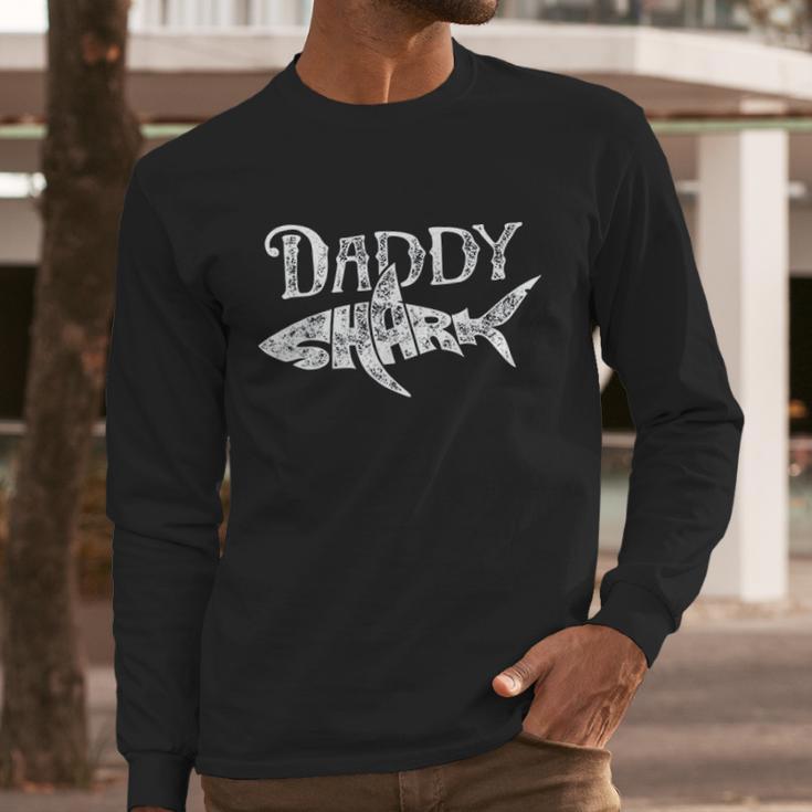 Daddy Shark Matching Best Dad Gift Men Long Sleeve Tshirt