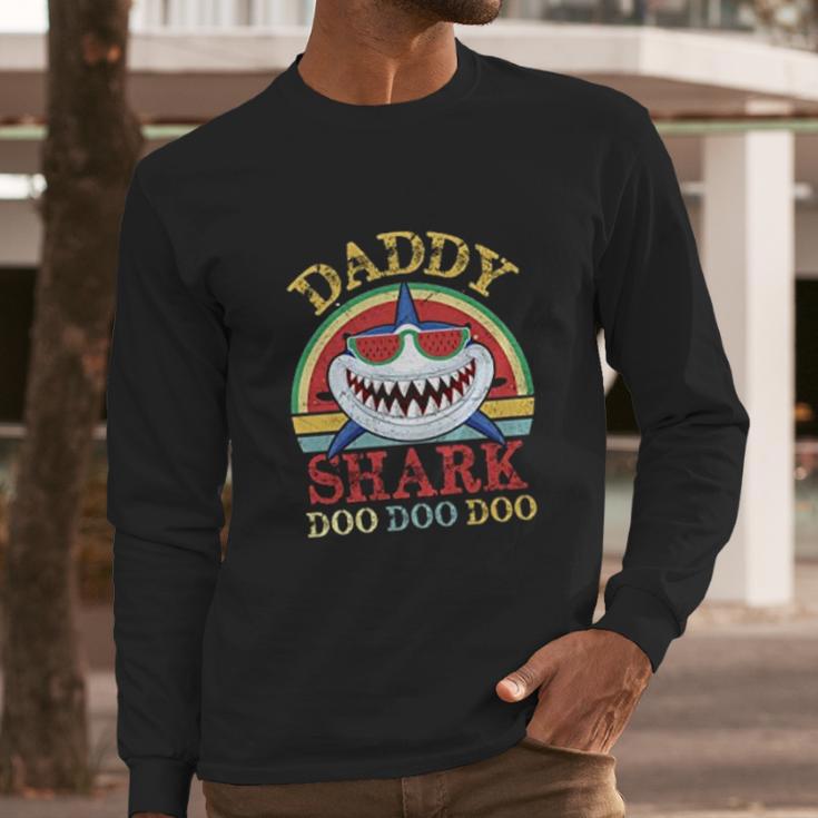 Daddy Shark Vintage Design Men Long Sleeve Tshirt