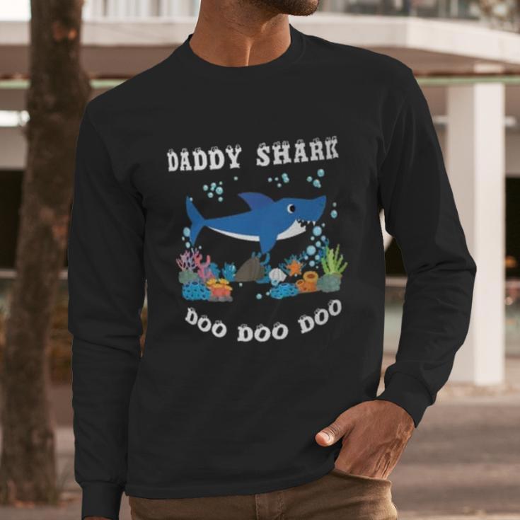 Daddy Shark Under Water Men Long Sleeve Tshirt