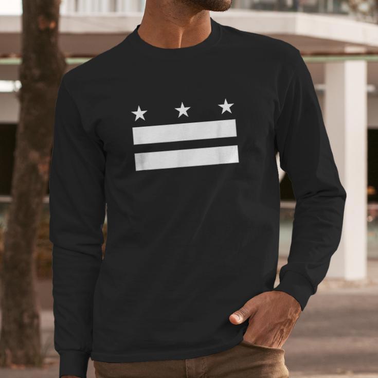 The District Of Columbia Flag Design Men Long Sleeve Tshirt