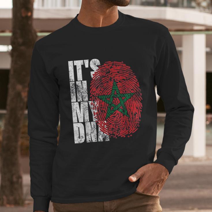 It Is In My Dna Moroccan African Gifts Moorish Morocco Flag Men Long Sleeve Tshirt