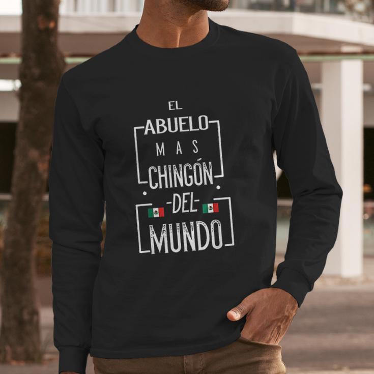 El Abuelo Mas Chingon Mexican Flag Men Long Sleeve Tshirt