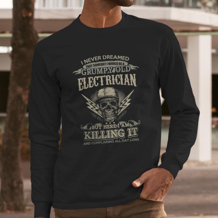 Electrician Man - Electrician Dad - Electrician - Lineman - Electric - Electricity - Electrician T-Shirts - Electrician Shirt - Funny Electrician Shirts - Lineman T-Shirts Men Long Sleeve Tshirt