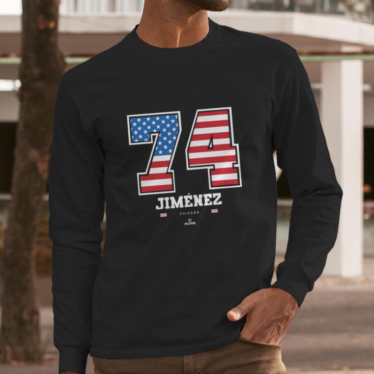 Eloy Jimenez Us Flag Number Men Long Sleeve Tshirt