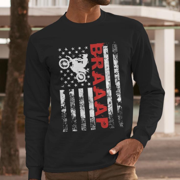 Father S Day Black Braaap Vintage Usa American Flag Men Long Sleeve Tshirt