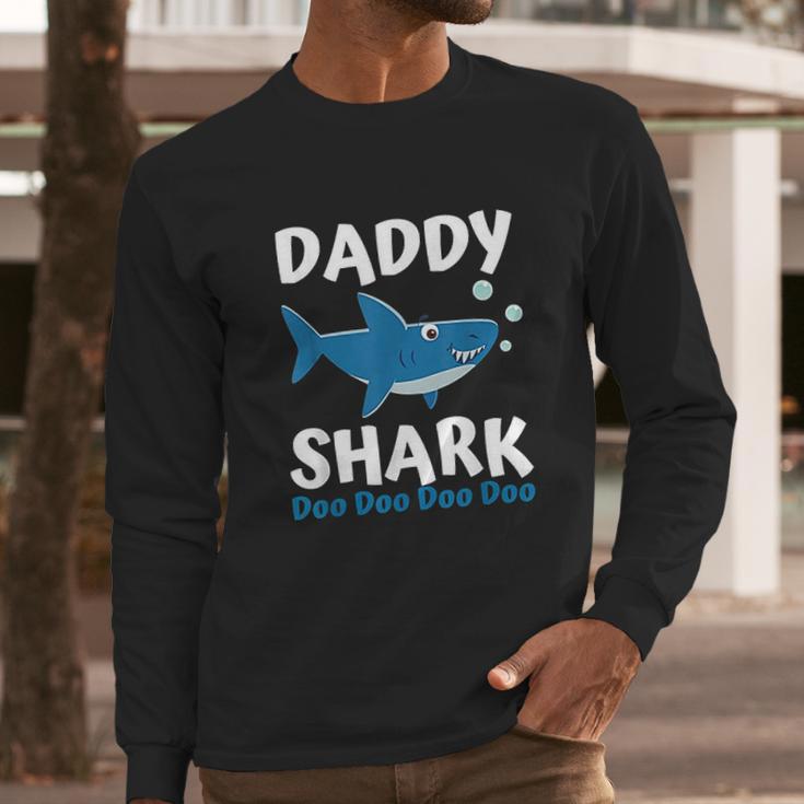 Fathers Day Daddy Shark Doo Doo Men Long Sleeve Tshirt