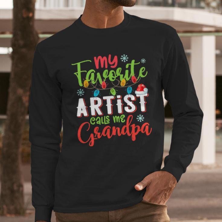 My Favorite Artist Calls Me Grandpa Sweater Xmas Light Men Long Sleeve Tshirt