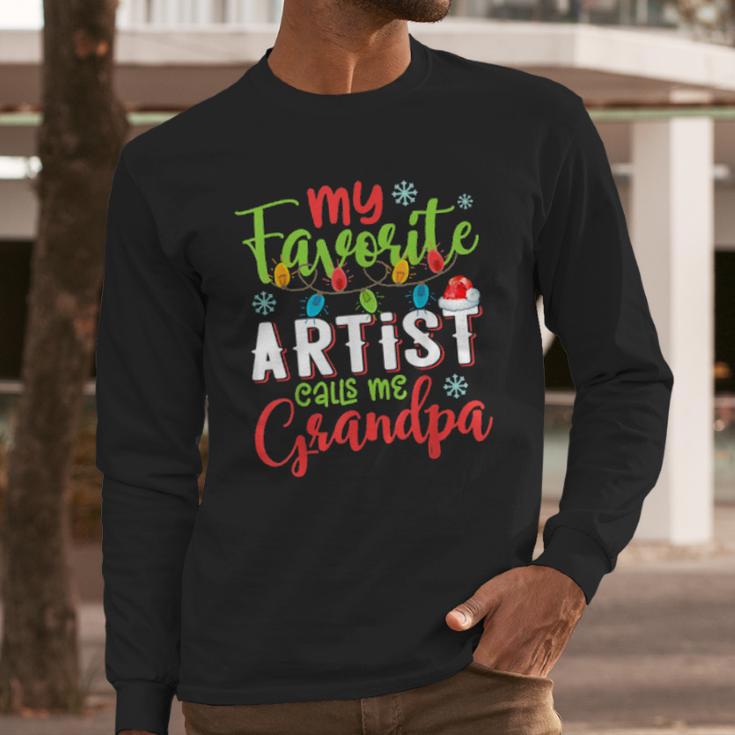 My Favorite Artist Calls Me Grandpa Xmas Light Men Long Sleeve Tshirt