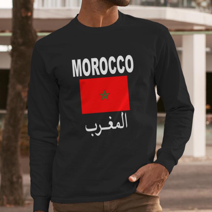 Flag Morocco T-Shirt Cool Moroccan Flag Unisex Top Tee Men Long Sleeve Tshirt