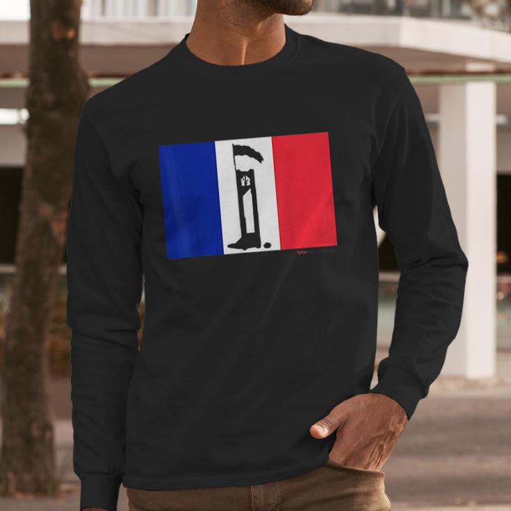 French Flag Guillotine France Paris Bastille Day Men Long Sleeve Tshirt