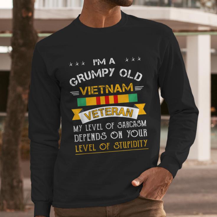 Funny Gift For Grumpy Old Vietnam Veteran Graphic Design Printed Casual Daily Basic Men Long Sleeve Tshirt